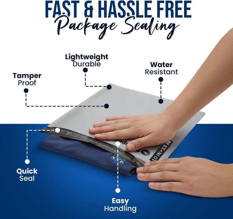 Shippozz 10x13 Poly Mailers 100 Pack, Durable Waterproof Polymailers for Shipping Clothes, Self Seal Mailing Bags for Small Business Packaging Supplies, Mailing Envelopes for Books, and Accessories - Image 3